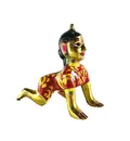 Radharani Painted Brass Sitting Deity