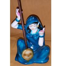 Meera with Sitar, also known as Mira Bai Polyresin Figure (5" high)