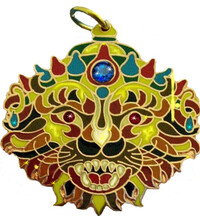 Lord Nrsimhadeva Pendant -- Copper Colored Back