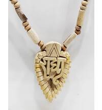 Tulsi Necklace with Pendant -- Radha's Name (Big)