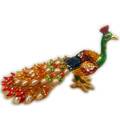 Colorful Peacock with Pearls (6\" length)