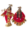 Radha Krishna Velvet Dress with Floral and Gems Work