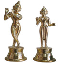 Radha Krishna Deties (Brass 18\", Round Base)