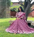 Radha Gopi Dress Set - 3 piece including Blouse and Chunni - Pure Cotton
