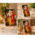 Radha Krishna in Red Dress Acrylic Stand -- Classic Radha Krishna Painting