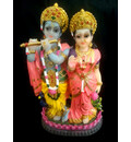 Radha and Krishna with Peacock Polyresin Figure (5\" high)