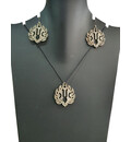 Sudarshan Tilak Set - Pair of Earrings & Matching Pendant with Black Thread