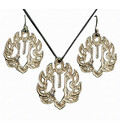 Sudarshan Tilak Set - Pair of Earrings & Matching Pendant with Black Thread