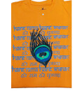 T-Shirt: Peacock Feather with Hare Krishna Mantra