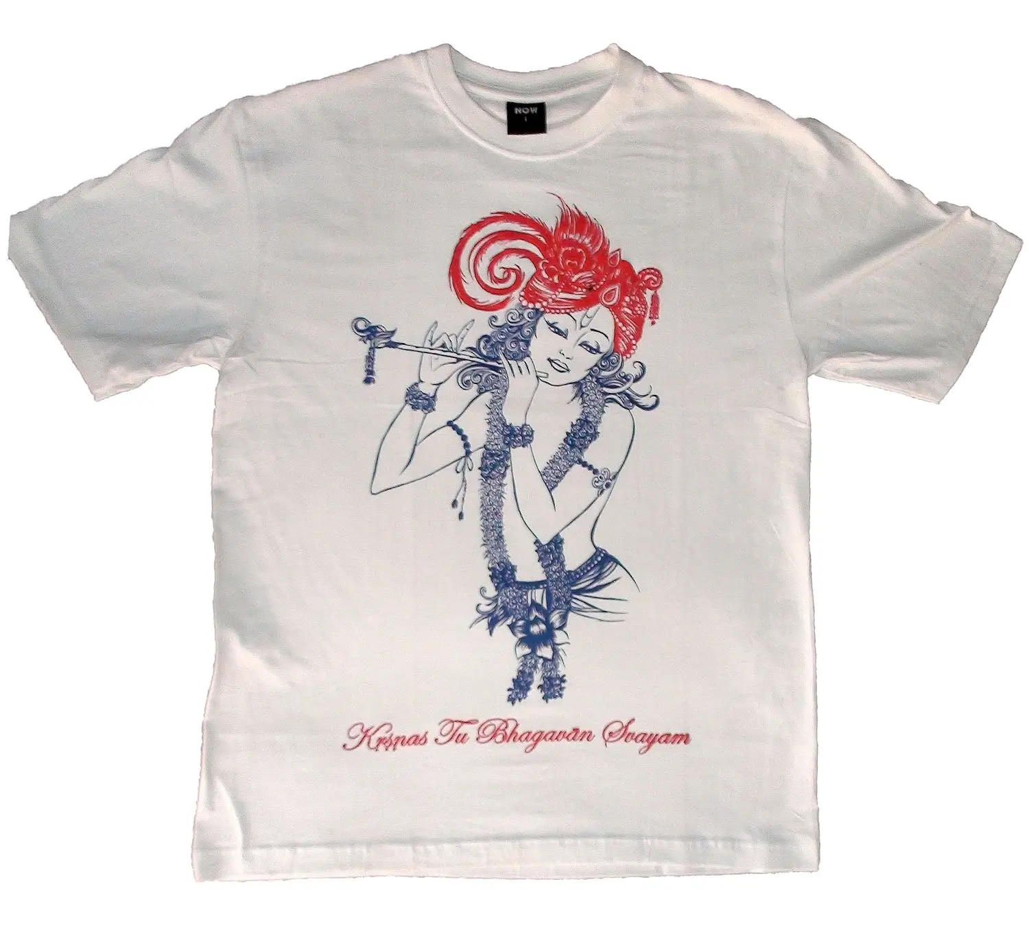 T-Shirt: Hare Krishna in Sanskrit on Gold on Black