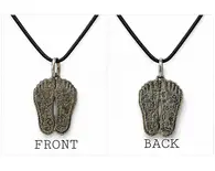 Double side engraved Krishna's Feet Pendant Double side engraved Krishna's Feet Pendant