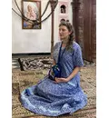 Gopi Dress with Kurta Top and Chunee Scarf - Kirtan Comfort Wear - Pure Cotton