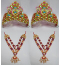 Large Crown and Necklace Set -- Type 3 -- For 20\"-30\" Deities (pair)