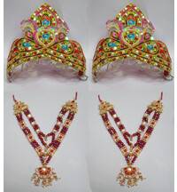 Large Crown and Necklace Set -- Type 3 -- For 20"-30" Deities (pair)