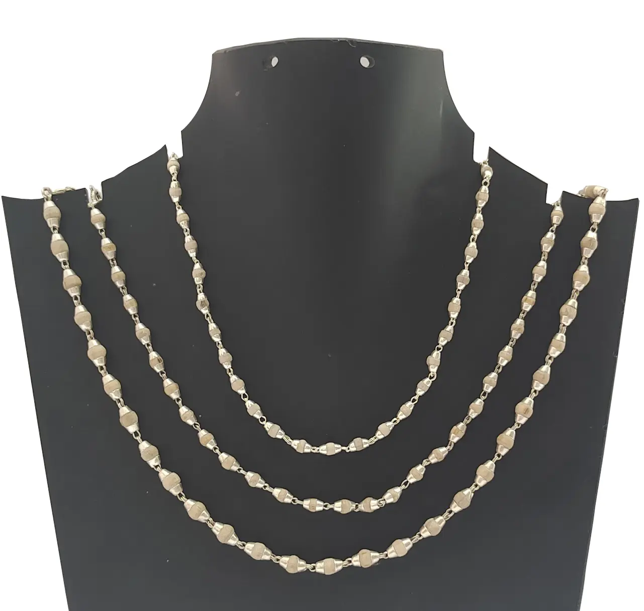 Silver Tulsi Necklace - Large Beads