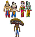 Characters of the Ramayana Children\'s Stuffed Toys (set of 5)