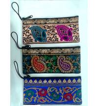 Zip Bag With Finger Thread in Traditional Indian Designs (3.5" x  7.9")