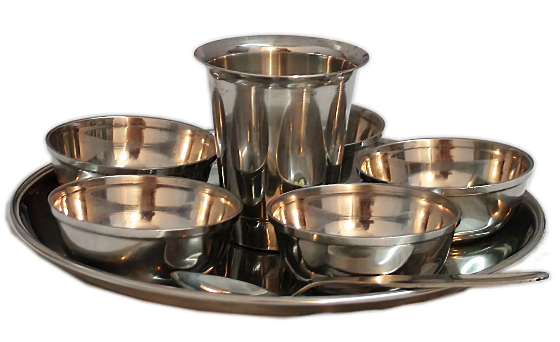 Deity Offering Plates Large Size (9.4\" Stainless Steel)