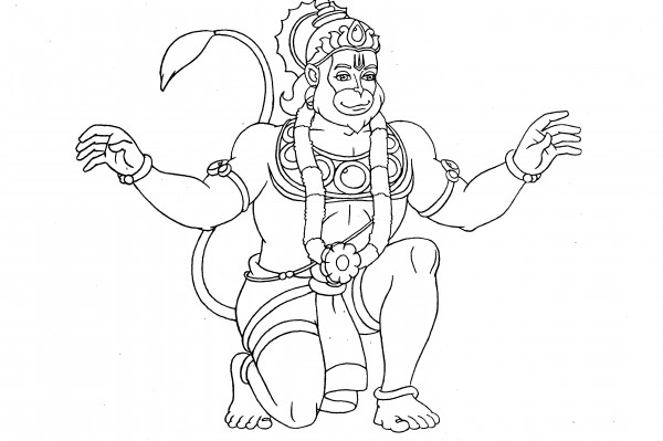 Hanuman Coloring Book (Trace & Paint)